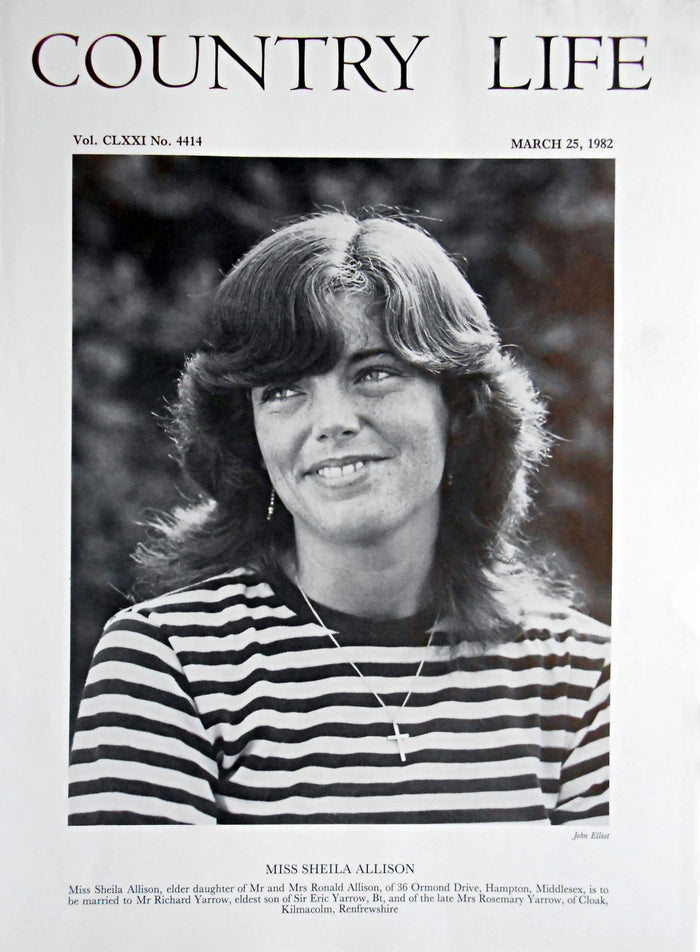 Miss Sheila Allison Country Life Magazine Portrait March 25, 1982 Vol. CLXXI No. 4414