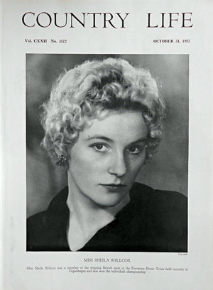 Miss Sheila Willcox Country Life Magazine Portrait October 31, 1957 Vol. CXXII No. 3172