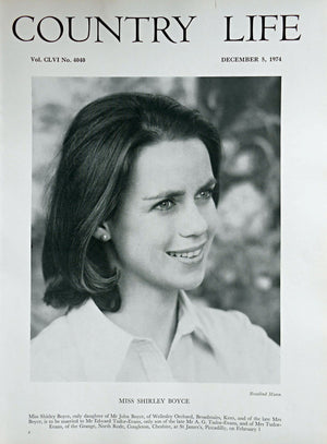 Miss Shirley Boyce Country Life Magazine Portrait December 5, 1974 Vol. CLVI No. 4040