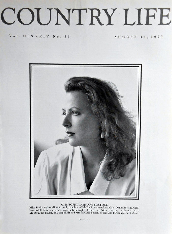 Miss Sophia Ashton-Bostock Country Life Magazine Portrait August 16, 1990 Vol. CLXXXIV No. 33