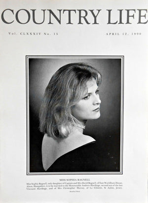 Miss Sophia Bagnell Country Life Magazine Portrait April 12, 1990 Vol. CLXXXIV No. 15