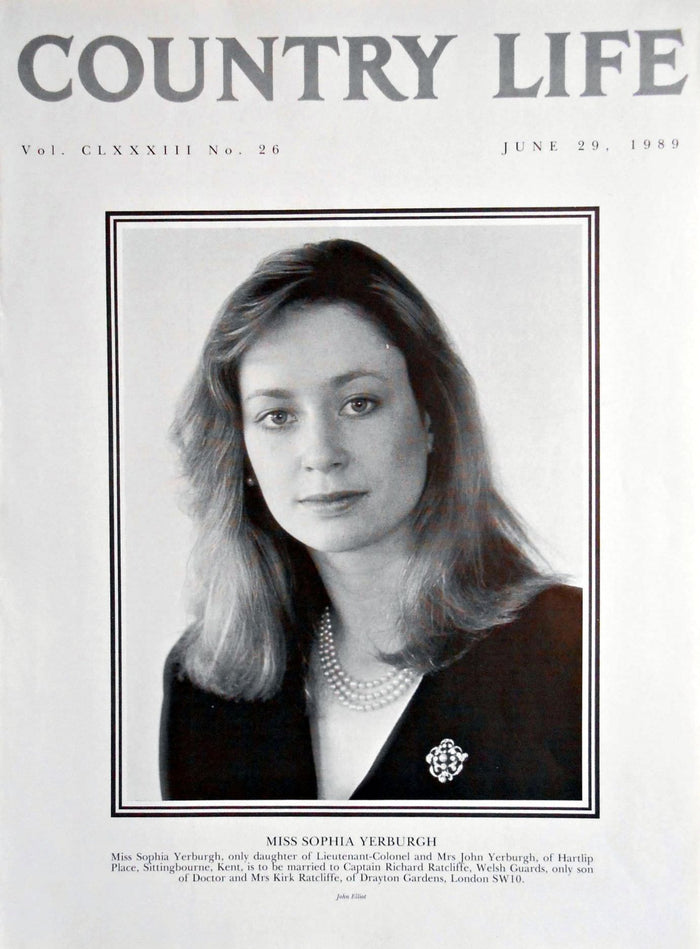 Miss Sophia Yerburgh Country Life Magazine Portrait June 29, 1989 Vol. CLXXXIII No. 26