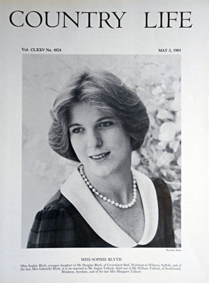 Miss Sophie Blyth Country Life Magazine Portrait May 3, 1984 Vol. CLXXV No. 4524