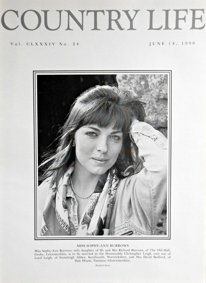 Miss Sophy-Ann Burrows Country Life Magazine Portrait June 14, 1990 Vol. CLXXXIV No. 24