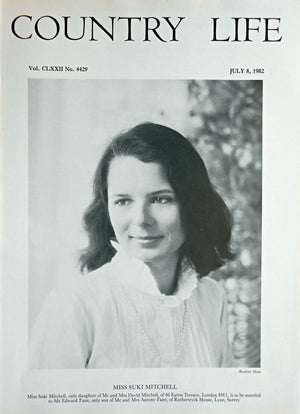 Miss Suki Mitchell Country Life Magazine Portrait July 8, 1982 Vol. CLXXII No. 4429 - Copy