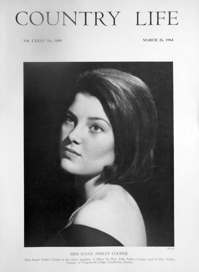 Miss Susan Ashley Cooper Country Life Magazine Portrait March 26, 1964 Vol. CXXXV No. 3499