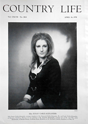 Miss Susan Cable-Alexander Country Life Magazine Portrait April 16, 1970 Vol. CXLVII No. 3813