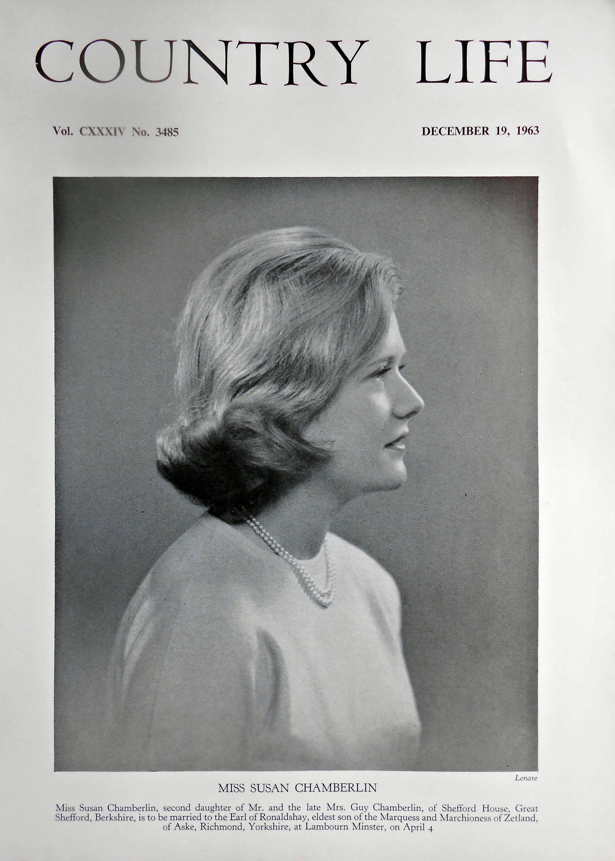 Miss Susan Chamberlin Country Life Magazine Portrait December 19, 1963 Vol. CXXXIV No. 3485 - Copy
