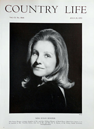 Miss Susan Hooper Country Life Magazine Portrait July 29, 1971 Vol. CL No. 3868