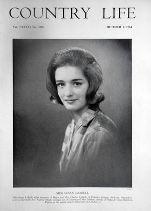 Miss Susan Liddell Country Life Magazine Portrait October 1, 1964 Vol. CXXXVI No. 3526 - Copy