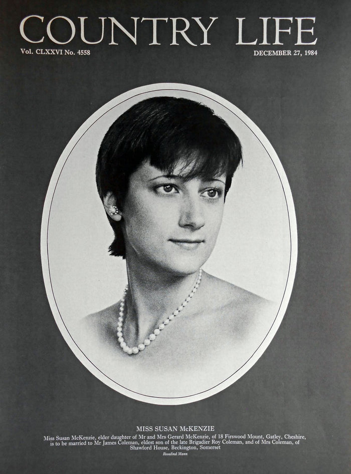 Miss Susan McKenzie Country Life Magazine Portrait December 27, 1984 Vol. CLXXVI No. 4558
