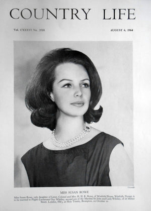Miss Susan Rowe Country Life Magazine Portrait August 6, 1964 Vol. CXXXVI No. 3518