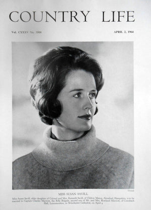 Miss Susan Savill Country Life Magazine Portrait April 2, 1964 Vol. CXXXV No. 3500