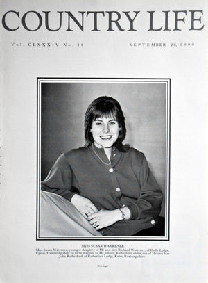 Miss Susan Warrener Country Life Magazine Portrait September 20, 1990 Vol. CLXXXIV No. 38