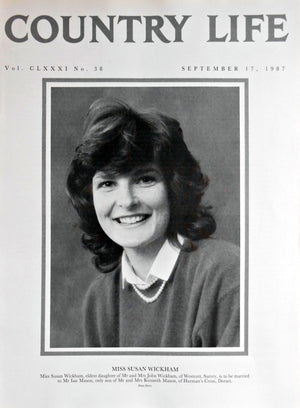Miss Susan Wickham Country Life Magazine Portrait September 17, 1987 Vol. CLXXXI No. 38