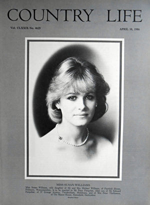 Miss Susan Williams Country Life Magazine Portrait April 10, 1986 Vol. CLXXIX No. 4625