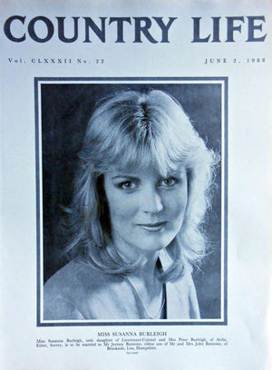 Miss Susanna Burleigh Country Life Magazine Portrait June 2, 1988 Vol. CLXXXII No. 22