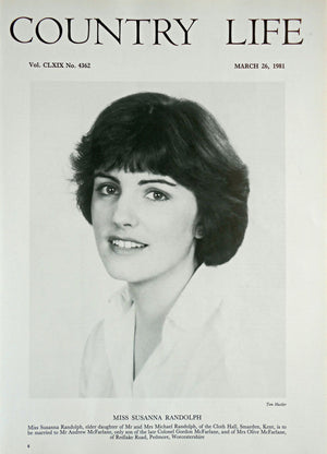 Miss Susanna Randolph Country Life Magazine Portrait March 26, 1981 Vol. CLXIX No. 4362 - Copy