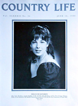 Miss Susie Kendrew Country Life Magazine Portrait June 16, 1988 Vol. CLXXXII No. 24