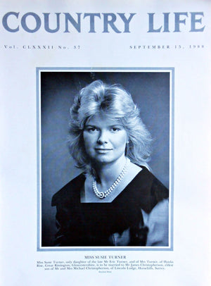 Miss Susie Turner Country Life Magazine Portrait September 15, 1988 Vol. CLXXXII No. 37