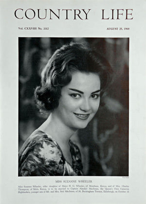 Miss Suzanne Wheeler Country Life Magazine Portrait August 25, 1960 Vol. CXXVIII No. 3312