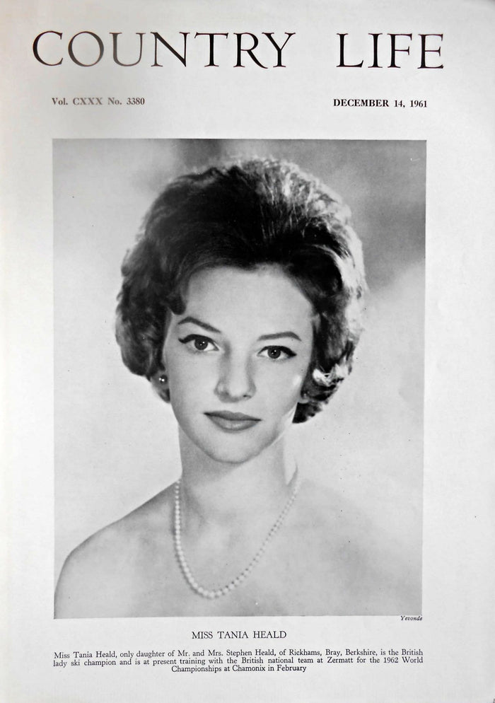 Miss Tania Heald Country Life Magazine Portrait December 14, 1961 Vol. CXXX No. 3380