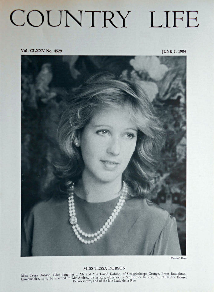 Miss Tessa Dobson Country Life Magazine Portrait June 7, 1984 Vol. CLXXV No. 4529