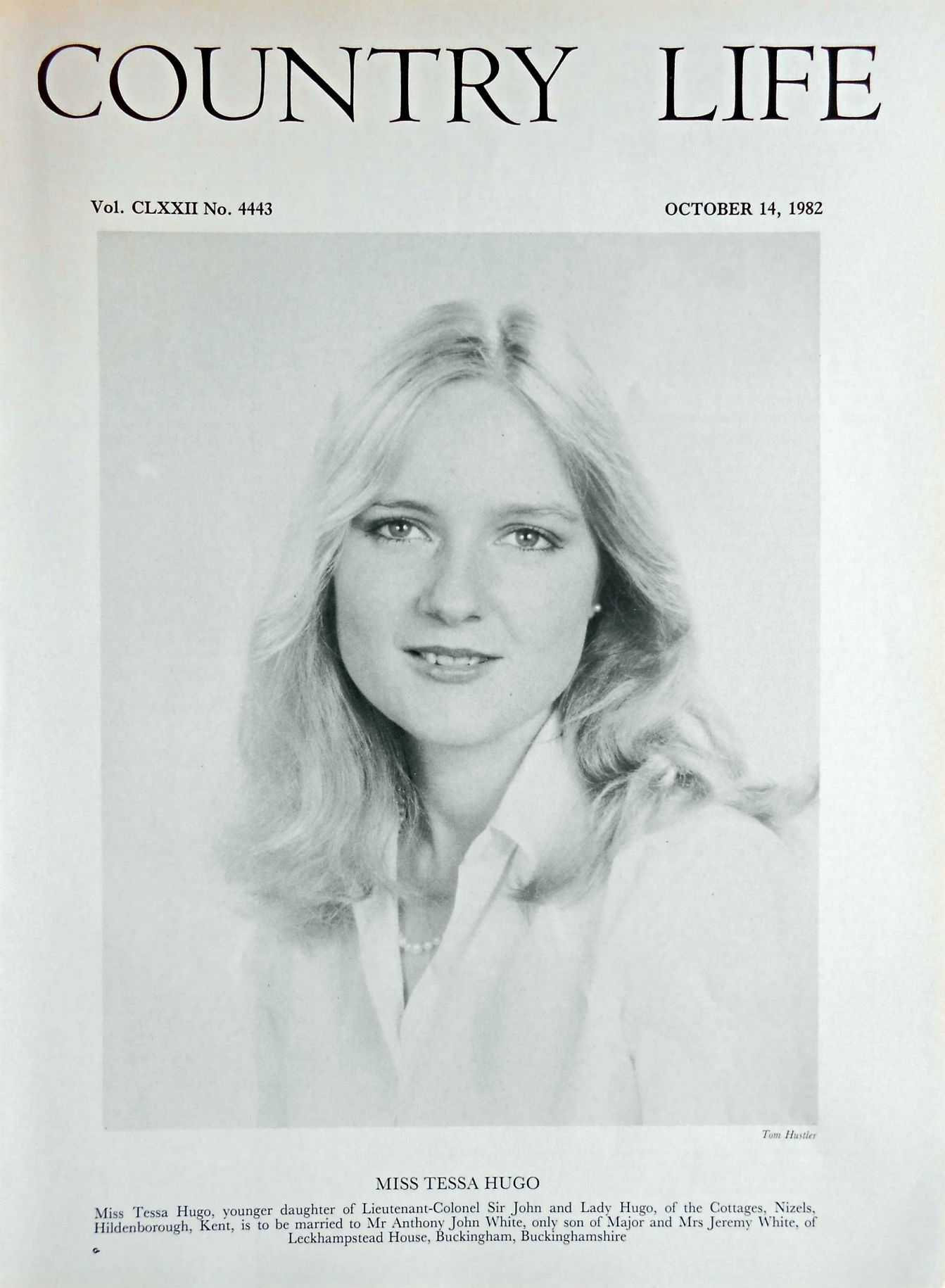Miss Tessa Hugo Scott Country Life Magazine Portrait October 14, 1982 Vol. CLXXII No. 4443