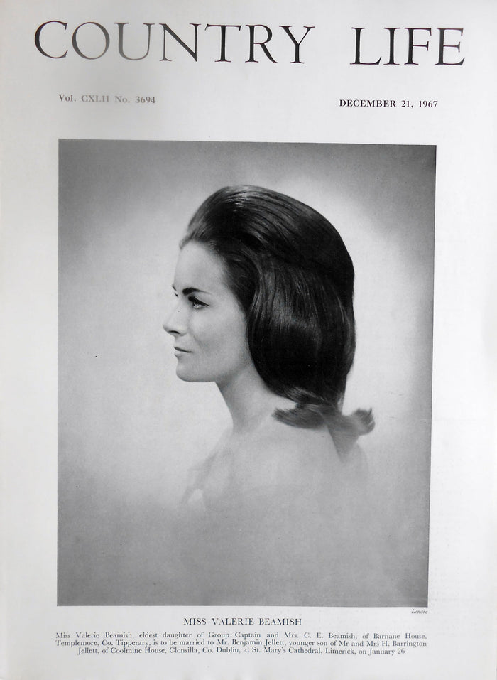 Miss Valerie Beamish Country Life Magazine Portrait December 21, 1967 Vol. CXLII No. 3694