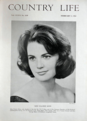 Miss Valerie Moss Country Life Magazine Portrait February 2, 1961 Vol. CXXIX No. 3335