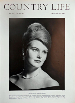 Miss Venetia Quarry Country Life Magazine Portrait November 8, 1962 Vol. CXXXII No. 3427