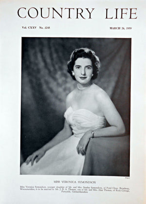 Miss Veronica Symondson Country Life Magazine Portrait March 26, 1959 Vol. CXXV No. 3245