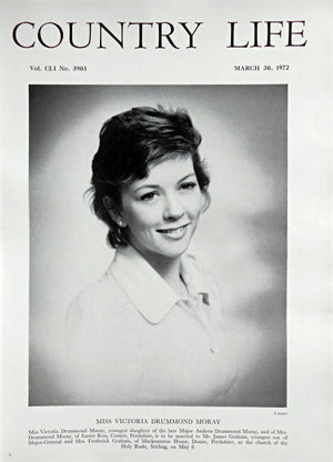 Miss Victoria Drummond Moray Country Life Magazine Portrait March 30, 1972 Vol. CLI No. 3903 - Copy