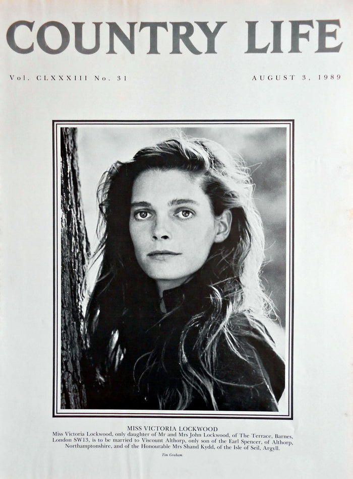 Miss Victoria Lockwood Country Life Magazine Portrait August 3, 1989 Vol. CLXXXIII No. 31