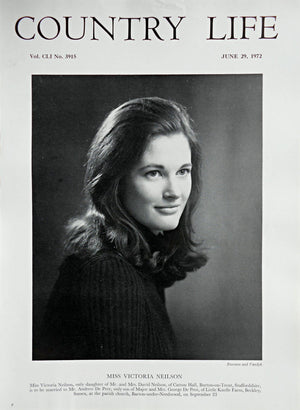 Miss Victoria Neilson Country Life Magazine Portrait June 29, 1972 Vol. CLI No. 3915