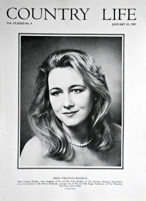 Miss Virginia Bodkin Country Life Magazine Portrait January 22, 1987 Vol. CLXXXI No. 4