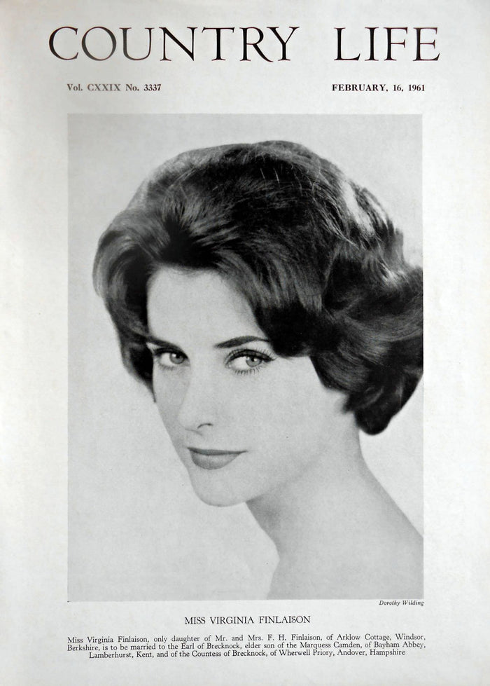 Miss Virginia Finlaison Country Life Magazine Portrait February 16, 1961 Vol. CXXIX No. 3337
