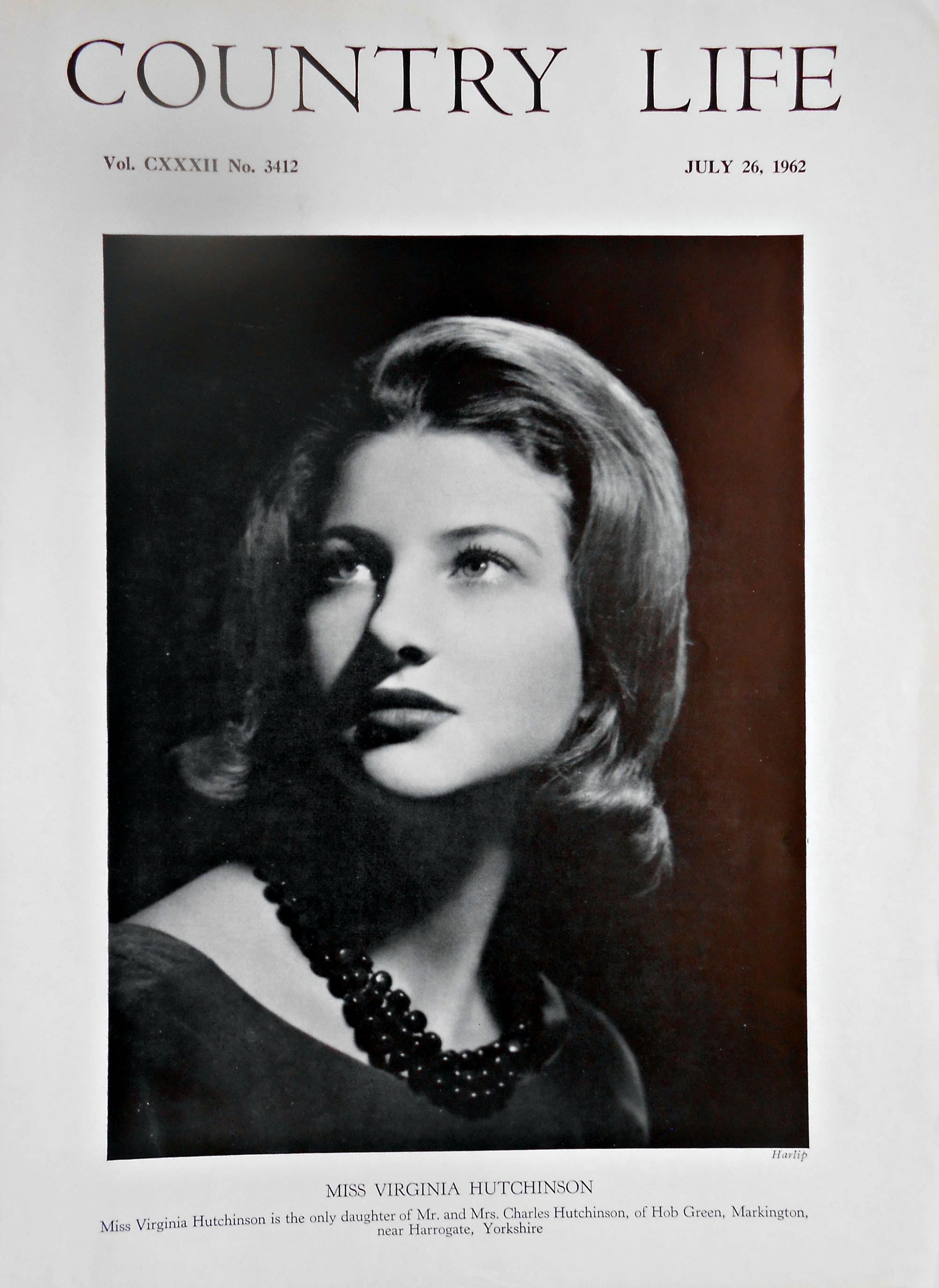Miss Virginia Hutchinson Country Life Magazine Portrait July 26, 1962 Vol. CXXXII No. 3412