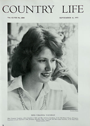 Miss Virginia Vaughan Country Life Magazine Portrait September 11, 1975 Vol. CLVIII No. 4080 - Copy