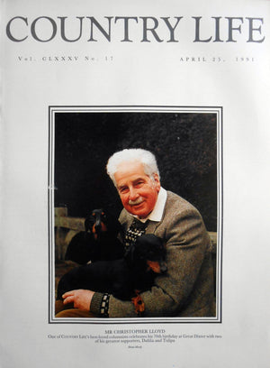 Mr Christopher Lloyd Country Life Magazine Portrait April 25, 1991 Vol. CLXXXV No. 17
