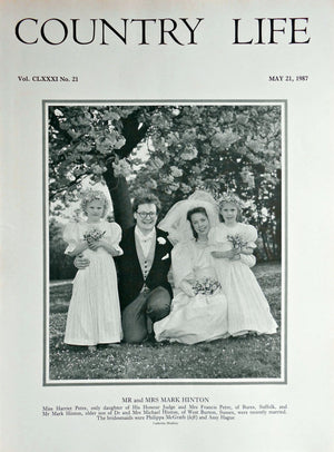 Mr & Mrs Mark Hintin, Miss Harriet Petre Country Life Magazine Portrait May 21, 1987 Vol. CLXXXI No. 21