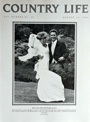 Mr & Mrs Richard Bate, Miss Sarah Pile Country Life Magazine Portrait August 13, 1987 Vol. CLXXXI No. 33