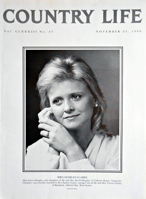 Mrs Charles Clarke, Miss Fiona Douglas Country Life Magazine Portrait November 23, 1989 Vol. CLXXXIII No. 47