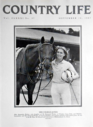 Mrs Charles Jones, Miss Samantha Pitcher Country Life Magazine Portrait September 10, 1987 Vol. CLXXXI No. 37