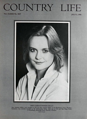 Mrs Christopher Kelly, Miss Melanie Miller Country Life Magazine Portrait July 3, 1986 Vol. CLXXX No. 4637