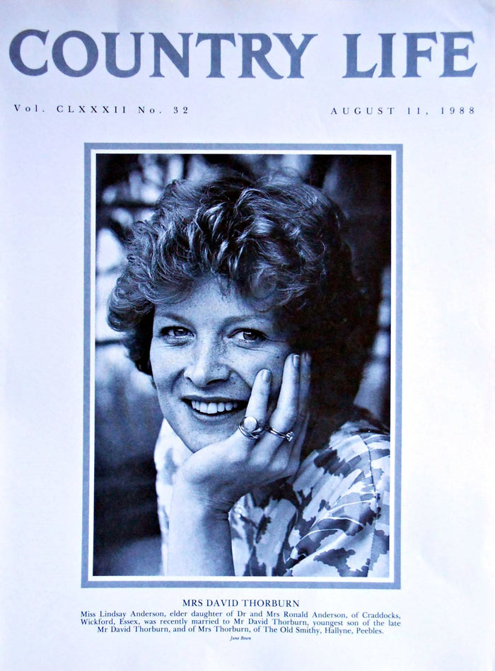 Mrs David Thorburn, Miss Lindsay Anderson Country Life Magazine Portrait August 11, 1988 Vol. CLXXXII No. 32