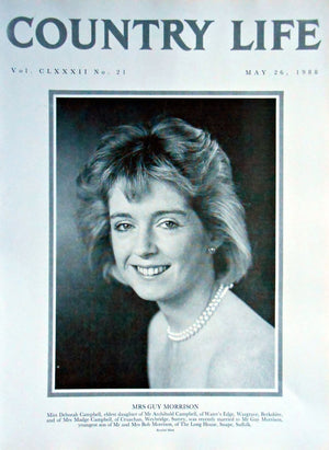 Mrs Guy Morrison, Miss Deborah Campbell Country Life Magazine Portrait May 26, 1988 Vol. CLXXXII No. 21