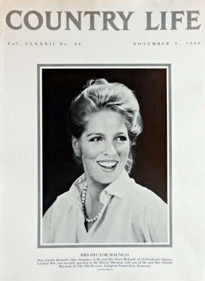 Mrs Hector Macneal, Miss Amelia Bicknell Country Life Magazine Portrait November 3, 1988 Vol. CLXXXII No. 44