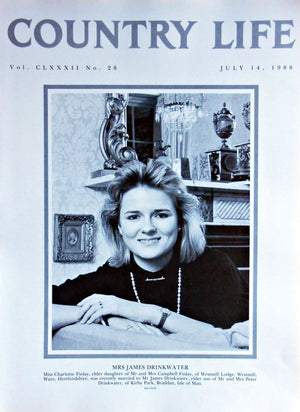 Mrs James Drinkwater, Miss Charlotte Finlay Country Life Magazine Portrait July 14, 1988 Vol. CLXXXII No. 28