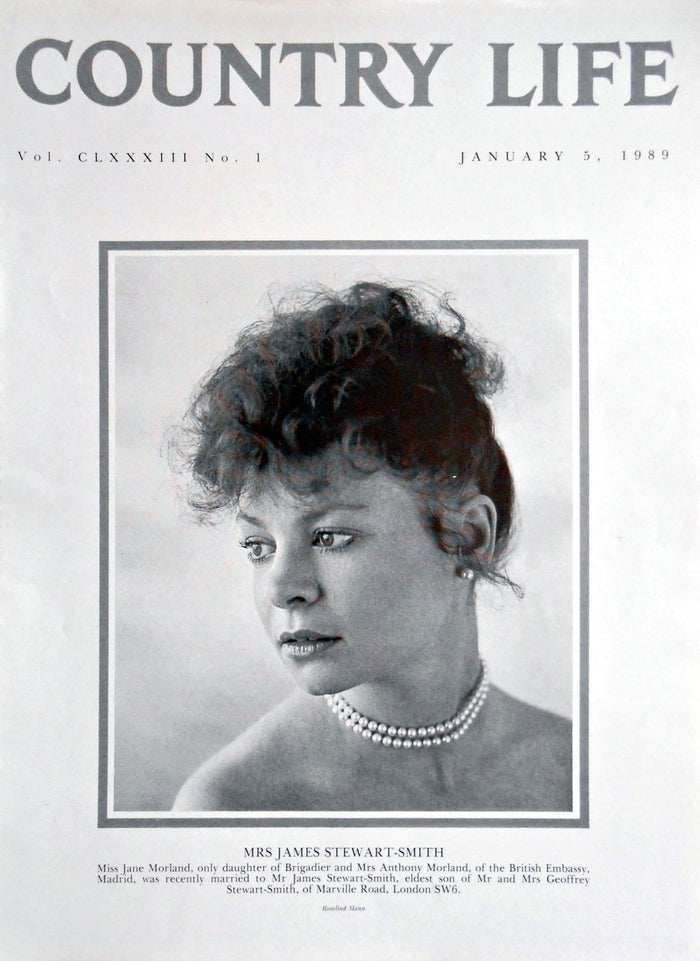 Mrs James Stewart-Smith, Miss Jane Morland Country Life Magazine Portrait January 5, 1989 Vol. CLXXXIII No. 1